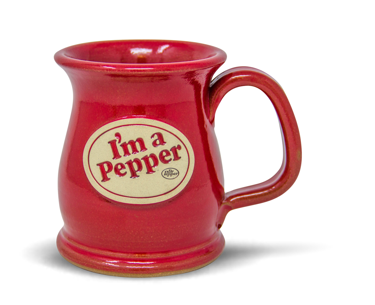 Wide Mouth Dr. Pepper mug from Sunset Hill Stoneware