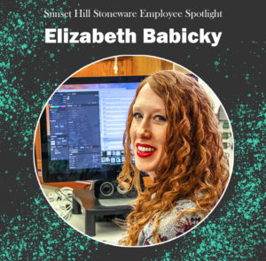 Elizabeth Babicky, graphic designer at Sunset Hill Stoneware