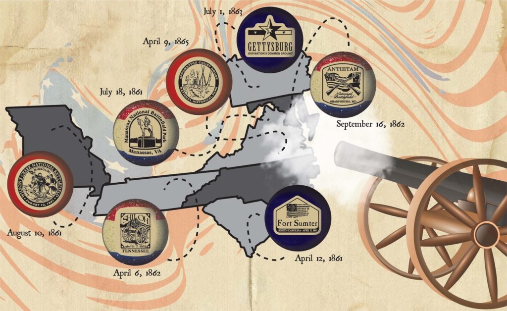 Map of Sunset Hill Stoneware National Park Mugs from the Civil War