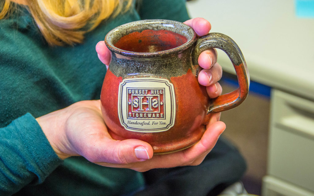 Sunset Hill Stoneware mug with logo