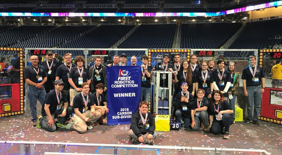 Richmond Blue Devils robotics team in 2018