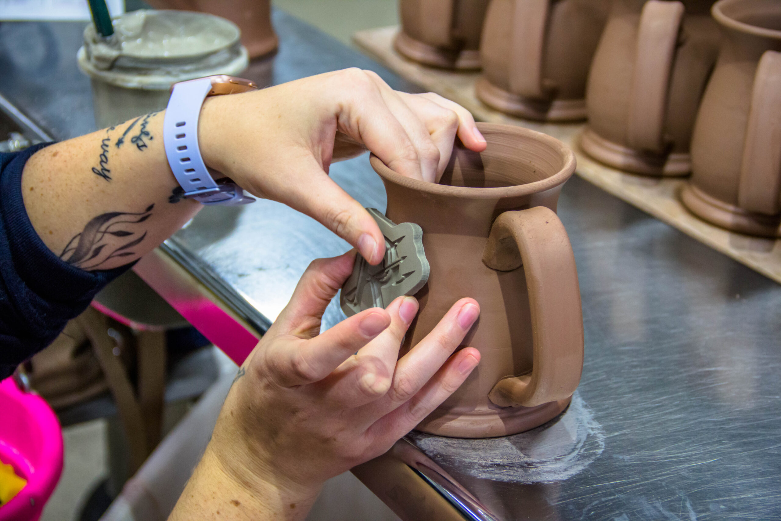Fundraiser mugs in process