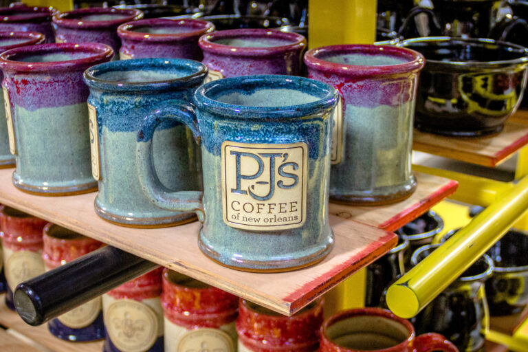 Executive Slim coffee mug in Denim Tuxedo from Sunset Hill Stoneware