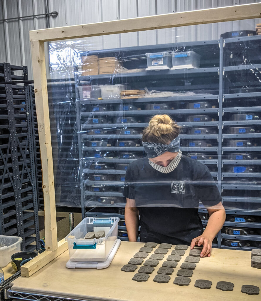 Sunset Hill Stoneware is using plastic barriers to get American Manufacturing back to work