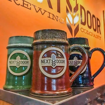 Next Door Brewing Company steins Sunset Hill Stoneware
