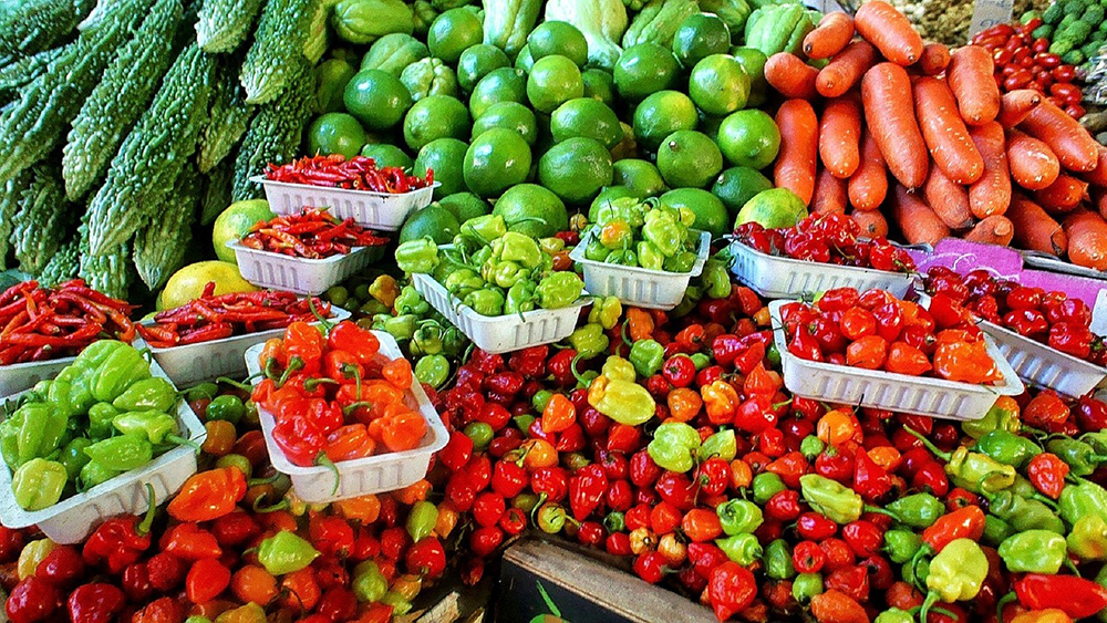 Fresh vegetables and fruits